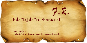 Fábján Romuald névjegykártya