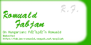 romuald fabjan business card